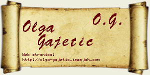 Olga Gajetić vizit kartica